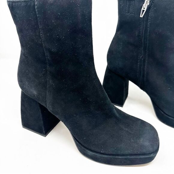 Dolce Vita Black Suede Platform Gracie Boot Zip Size 8.5 - Picture 2 of 9
